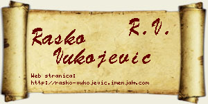 Raško Vukojević vizit kartica